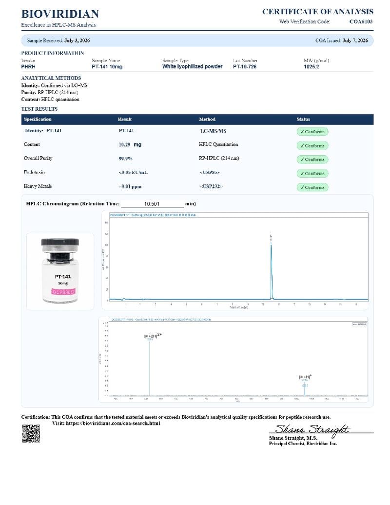 PT-141-10mg COA